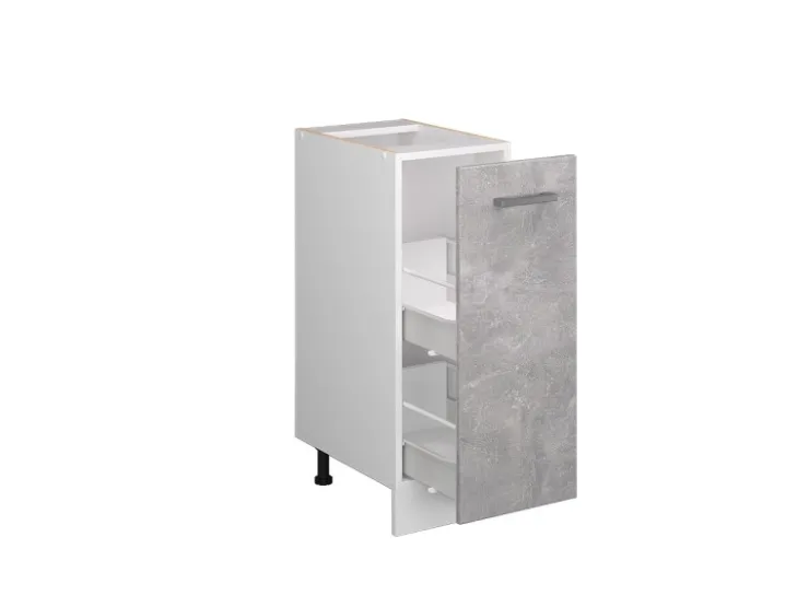 Küchenschränke<Vicco Apothekerschrank R-Line Medizinschrank für die Küche /Weiß 30 cm AP Anthrazit Beton