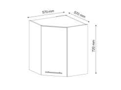 Vicco Eckhängeschrank Fame-Line Küchen-Eckschrank Grün-Gold Landhaus/Anthrazit 57 cm Küchen-Ordnungssysteme|Küchenregale