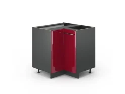 Outlet Vicco Eckunterschrank Fame-Line Bordeaux Hochglanz/Anthrazit 81 cm ohne Arbeitsplatte Küchenschränke