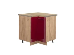 Online Vicco Eckunterschrank Fame-Line Bordeaux Hochglanz/Goldkraft Eiche 81 cm AP Eiche Küchenregale