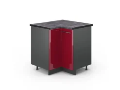 Hot Vicco Eckunterschrank Fame-Line Bordeaux Hochglanz/Anthrazit 81 cm AP Anthrazit Bordeaux-Glanz