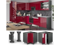Hot Vicco Eckunterschrank Fame-Line Bordeaux Hochglanz/Anthrazit 81 cm AP Anthrazit Bordeaux-Glanz