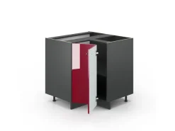 Hot Vicco Eckunterschrank Fame-Line Bordeaux Hochglanz/Anthrazit 81 cm AP Anthrazit Bordeaux-Glanz