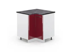 Vicco Eckunterschrank Fame-Line Bordeaux Hochglanz/Weiß 81 cm AP Anthrazit Küchenregale