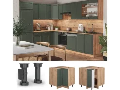 Küchenschränke<Vicco Eckunterschrank Fame-Line Grün-Gold Landhaus/Goldkraft Eiche 81 cm AP Anthrazit Dunkelgrün