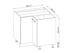 Küchenschränke<Vicco Eckunterschrank Fame-Line Grün-Gold Landhaus/Goldkraft Eiche 81 cm AP Anthrazit Dunkelgrün
