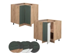 Küchenschränke<Vicco Eckunterschrank Fame-Line Grün-Gold Landhaus/Goldkraft Eiche 81 cm AP Anthrazit Dunkelgrün