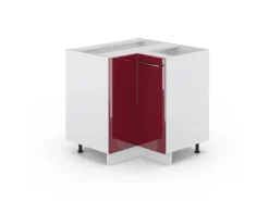 Online Vicco Eckunterschrank Fame-Line Bordeaux Hochglanz/Weiß 81 cm ohne Arbeitsplatte Küchenschränke