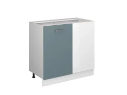 Vicco Eckunterschrank R-Line Küchen Eckschrank Blau-Grau/Weiß 86 cm ohne Arbeitsplatte Blaugrau
