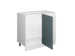 Vicco Eckunterschrank R-Line Küchen Eckschrank Blau-Grau/Weiß 86 cm ohne Arbeitsplatte Blaugrau