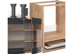 Clearance Vicco Fame-Line Eckküche /Goldkraft Eiche 227 x 287 cm AP Eiche ohne E-Geräte Anthrazit Hochglanz