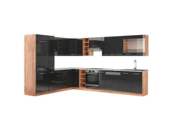 Clearance Vicco Fame-Line Eckküche /Goldkraft Eiche 347 x 257 cm AP Marmor ohne E-Geräte Winkelküchen
