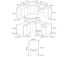 Discount Vicco Fame-Line Eckküche Eiche Paneel/Goldkraft Eiche 160 x 190 cm AP Marmor ohne E-Geräte Berghütten Eiche
