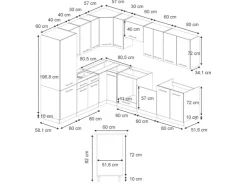 Clearance Vicco Fame-Line Eckküche Eiche Paneel/Anthrazit 227 x 287 cm AP Eiche ohne E-Geräte Brauhaus Eiche