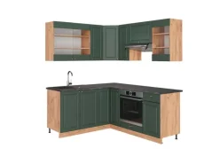 Outlet Vicco Fame-Line Eckküche -Gold Landhaus/Goldkraft Eiche 160 x 190 cm AP Anthrazit ohne E-Geräte Winkelküchen