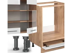 Sale Vicco Fame-Line Eckküche Weiß Hochglanz/Goldkraft Eiche 347 x 257 cm AP Anthrazit ohne E-Geräte Hochglanz Weiß