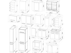 Clearance Vicco Fame-Line Eckküche /Anthrazit 347 x 257 cm AP Eiche ohne E-Geräte Herde|Winkelküchen