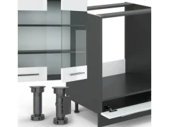 Clearance Vicco Fame-Line Eckküche /Anthrazit 347 x 257 cm AP Eiche ohne E-Geräte Herde|Winkelküchen