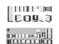 Outlet Vicco Fame-Line Eckküche /Anthrazit 227 x 60 cm ohne Arbeitsplatte ohne E-Geräte Weiß Hochglanz