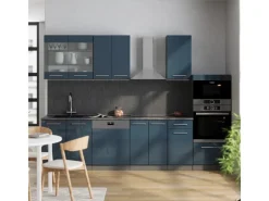 Discount Vicco Fame-Line Küchenschränke Hochglanz/Anthrazit 300 cm mit HochschrankAP Anthrazit ohne E-Geräte Einbauküchen