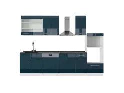 Discount Vicco Fame-Line Küchenschränke Hochglanz/Weiß 300 cm mit HochschrankAP Anthrazit ohne E-Geräte Küchenschränke