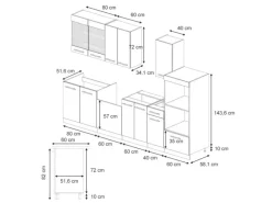 Discount Vicco Fame-Line Küchenschränke Hochglanz/Weiß 300 cm mit HochschrankAP Anthrazit ohne E-Geräte Küchenschränke