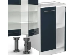 Discount Vicco Fame-Line Küchenschränke Hochglanz/Weiß 300 cm mit HochschrankAP Anthrazit ohne E-Geräte Küchenschränke