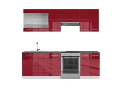 Zubehör Für Küchenarmatur<Vicco Fame-Line Küchenzeile Bordeaux Hochglanz/Weiß 240 cm AP Anthrazit ohne E-Geräte Brilliant Bordeaux