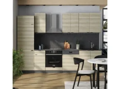 Discount Vicco Fame-Line Küchenzeile Eiche Paneel/Anthrazit 300 cm AP Anthrazit ohne E-Geräte Kochfelder|Kühlschränke