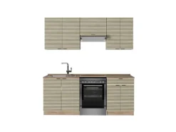 Sale Vicco Fame-Line Küchenzeile Eiche Paneel/Goldkraft Eiche 200 cm AP Eiche ohne E-Geräte Pantryküchen|Einbauküchen