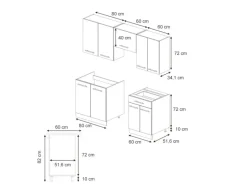 Sale Vicco Fame-Line Küchenzeile Eiche Paneel/Goldkraft Eiche 200 cm AP Eiche ohne E-Geräte Pantryküchen|Einbauküchen