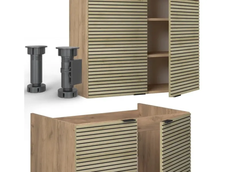 Sale Vicco Fame-Line Küchenzeile Eiche Paneel/Goldkraft Eiche 200 cm AP Eiche ohne E-Geräte Pantryküchen|Einbauküchen