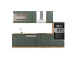 Clearance Vicco Fame-Line Küchenzeile -Gold Landhaus/Goldkraft Eiche 300 cm mit HochschrankAP Eiche ohne E-Geräte Einbauküchen