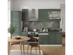 Sale Vicco Fame-Line Küchenzeile -Gold Landhaus/Weiß 300 cm AP Anthrazit ohne E-Geräte Grün