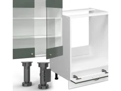 Sale Vicco Fame-Line Küchenzeile -Gold Landhaus/Weiß 300 cm AP Anthrazit ohne E-Geräte Grün