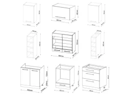 Pantryküchen|Single-Küchen<Vicco Fame-Line Küchenzeile -Gold Landhaus/Weiß 235 cm ohne Arbeitsplatte ohne E-Geräte Grün