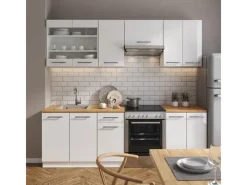 Vicco Fame-Line Küchenzeile 240 cm ohne Arbeitsplatte ohne E-Geräte Kühlschränke
