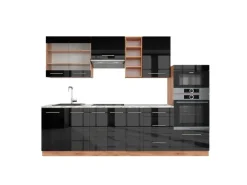 Vicco Fame-Line Singleküche /Weiß 140 cm AP Marmor ohne E-Geräte Single-Küchen