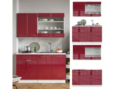 Online Vicco Fame-Line Singleküche Bordeaux Hochglanz/Weiß 140 cm ohne Arbeitsplatte ohne E-Geräte Brilliant Bordeaux