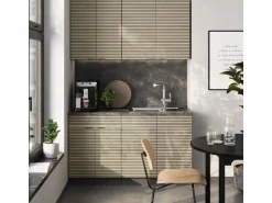 Clearance Vicco Fame-Line Singleküche Eiche Paneel/Anthrazit 140 cm AP Anthrazit ohne E-Geräte Brauhaus Eiche