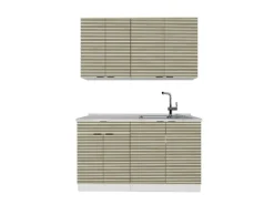 Hot Vicco Fame-Line Singleküche Eiche Paneel/Goldkraft Eiche 140 cm AP Anthrazit ohne E-Geräte Berghütten Eiche