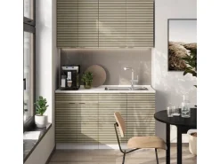 Hot Vicco Fame-Line Singleküche Eiche Paneel/Goldkraft Eiche 140 cm AP Anthrazit ohne E-Geräte Berghütten Eiche