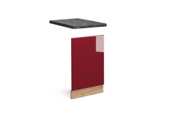 Einbauküchen<Vicco Frontblende Fame-Line Bordeaux Hochglanz/Goldkraft Eiche 45 cm AP Anthrazit Bordeaux-Glanz