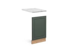 Einbauküchen<Vicco Frontblende Fame-Line Grün-Gold Landhaus/Goldkraft Eiche 45 cm AP Marmor Dunkelgrün