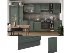 Vicco Frontblende Fame-Line Grün-Gold Landhaus/Anthrazit 45 cm ohne Arbeitsplatte Einbauküchen|Küchenschränke