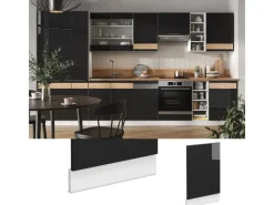 Clearance Vicco Frontblende Fame-Line Schwarz Eiche hochglanz/Weiß 45 cm AP Anthrazit Küchenschränke