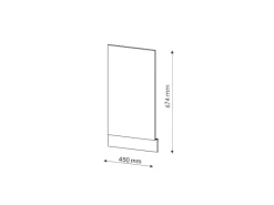Clearance Vicco Frontblende Fame-Line Schwarz Eiche hochglanz/Weiß 45 cm AP Anthrazit Küchenschränke