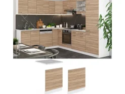 Discount Vicco Frontblende R-Line Geschirrspüler Fronttür Sonoma/Weiß 60 cm ohne Arbeitsplatte Einbauküchen