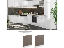 Sale Vicco Frontblende R-Line Geschirrspüler Fronttür Grau/Weiß 60 cm ohne Arbeitsplatte Edelgrau