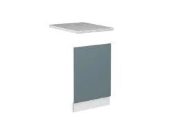Outlet Vicco Frontblende R-Line Geschirrspüler Fronttür Blau-Grau/Weiß 45 cm AP Marmor Blaugrau